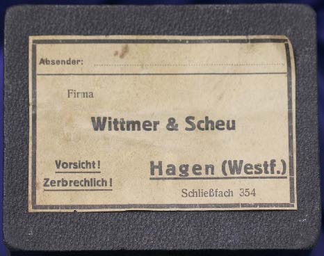 Verpackung für zahnersatz, ca. 1930